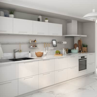 Cucina in kit DELINIA evora white bianco L 255 cm prezzi e ...